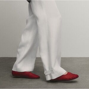 Massimo Dutti Red Mesh Flats